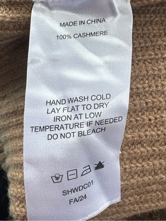 Quince Mongolian Cashmere Fisherman Crewneck Sweater Teak Medium - Picture 6 of 8